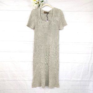Zuza Bart Design NWT Tan Linen Knit Dress SZ M